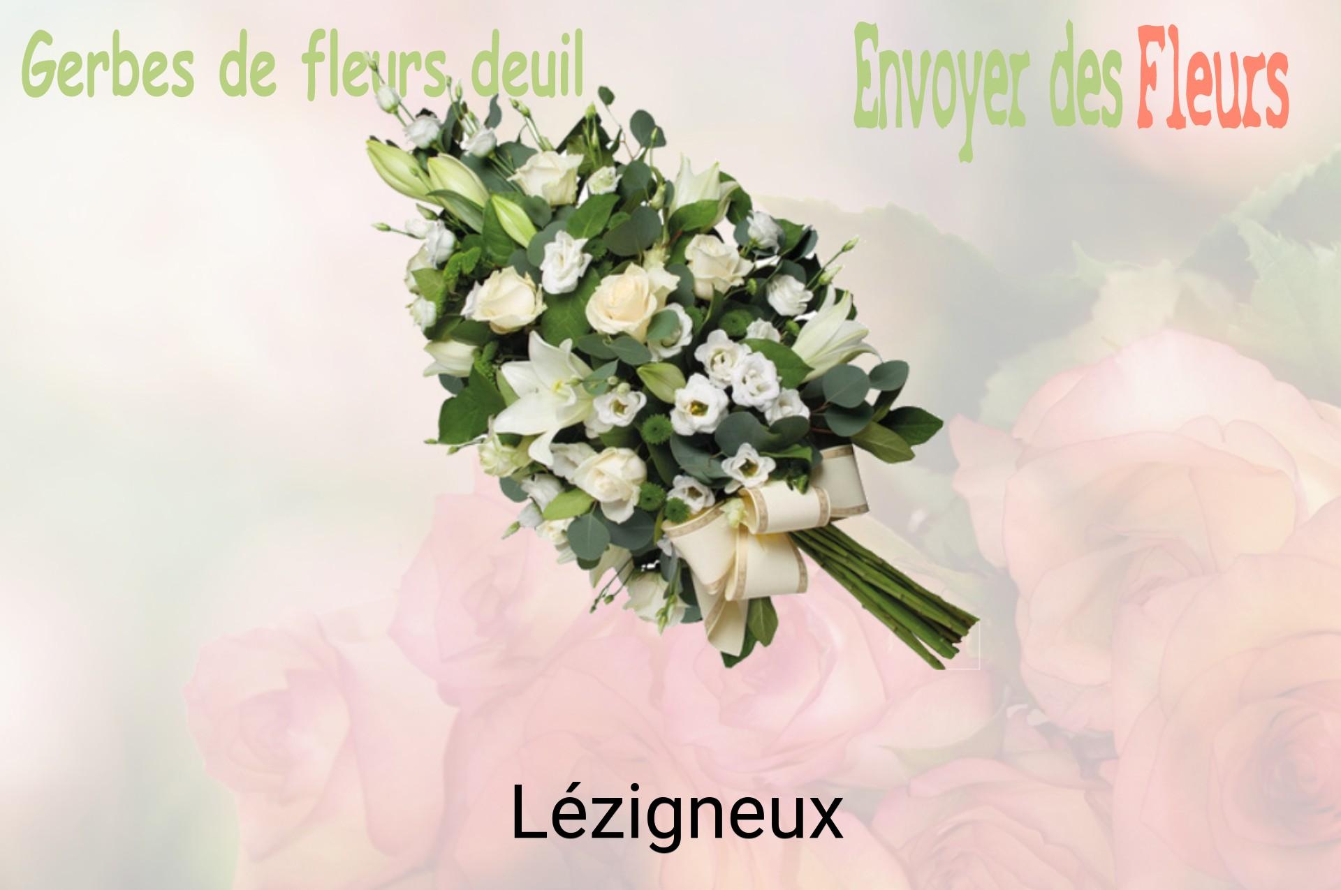 Gerbe de fleurs de deuil livrée à Lézigneux